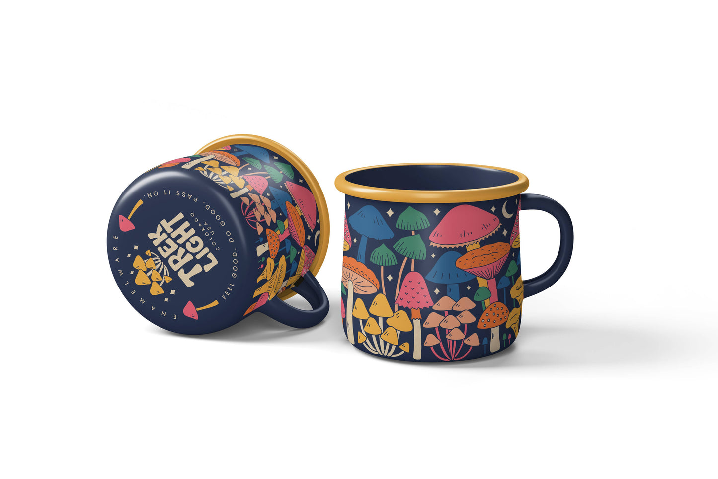 Enamel Coffee & Camp Mug | Midnight Mushroom | 16oz