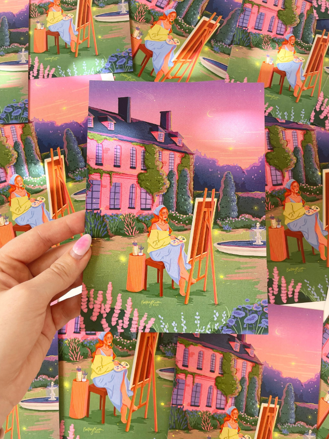 Painting in the Garden Art Print