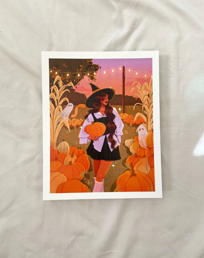 Pumpkin Patch Witch Print