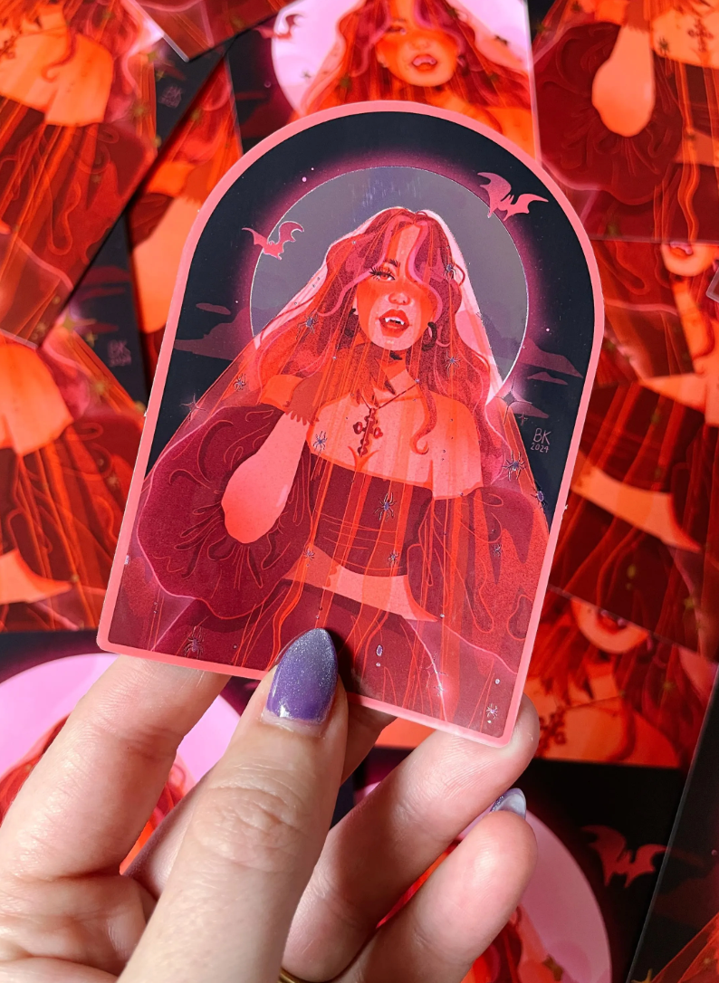 Vampire Bride Mirror Sticker