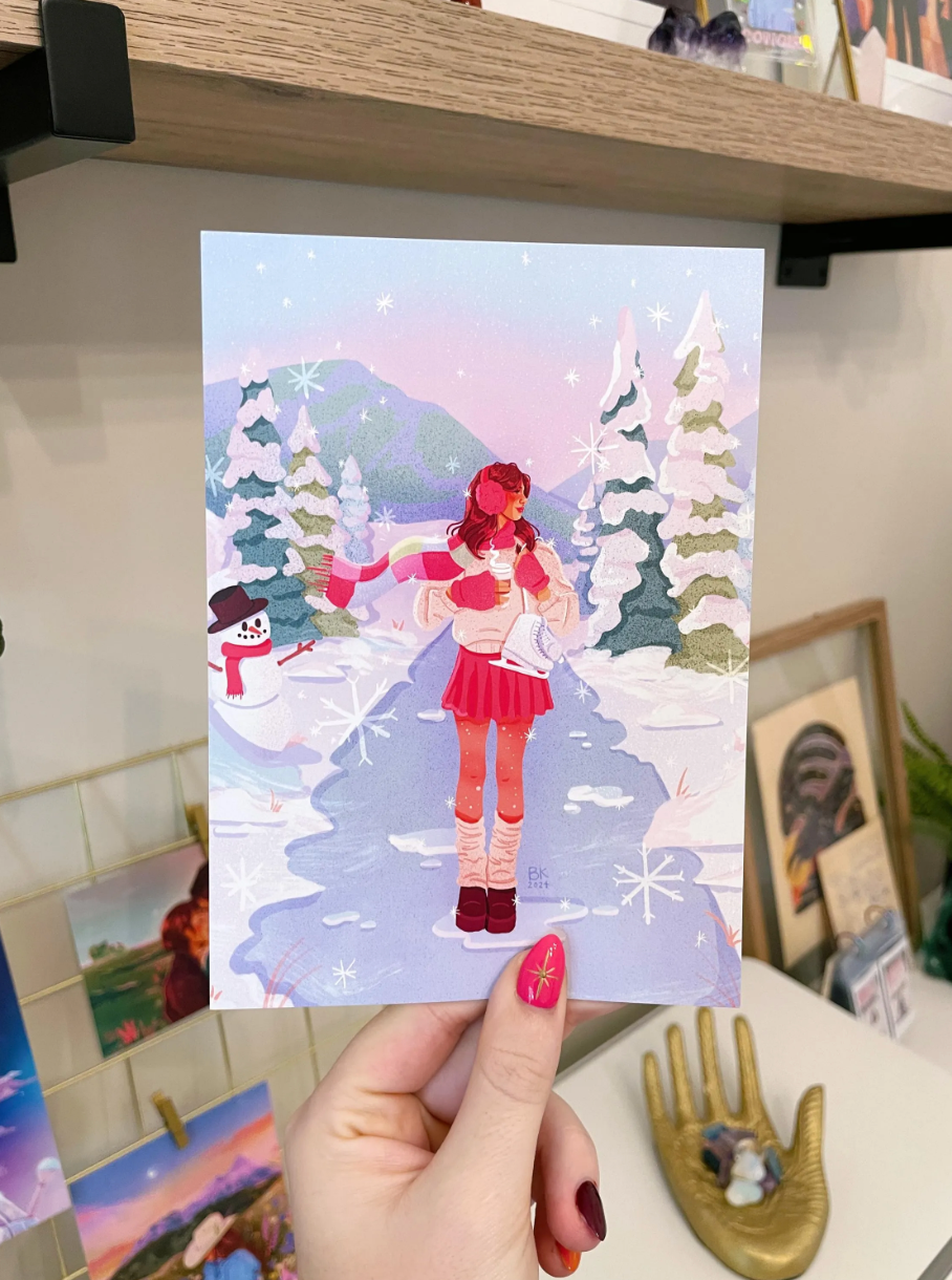 Snowy Stroll Print