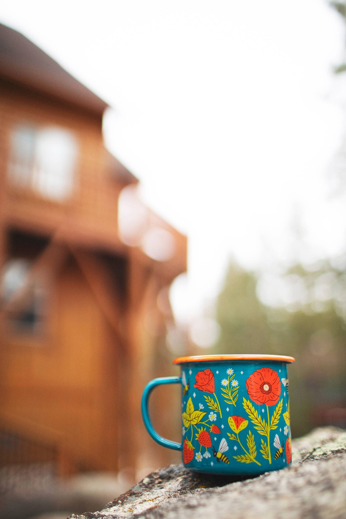 Enamel Coffee & Camp Mug - Garden Buzz Honeybee