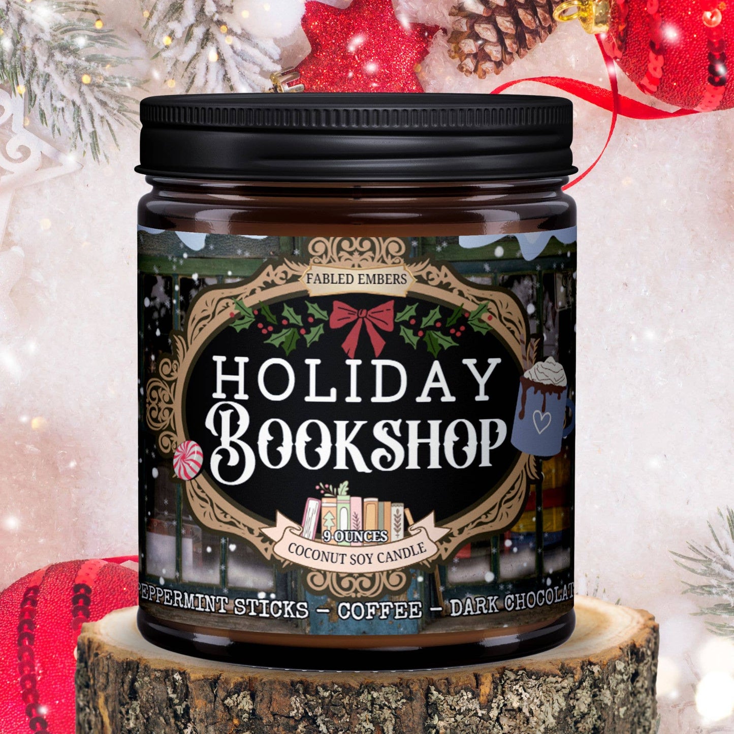 Holiday Bookshop Candle