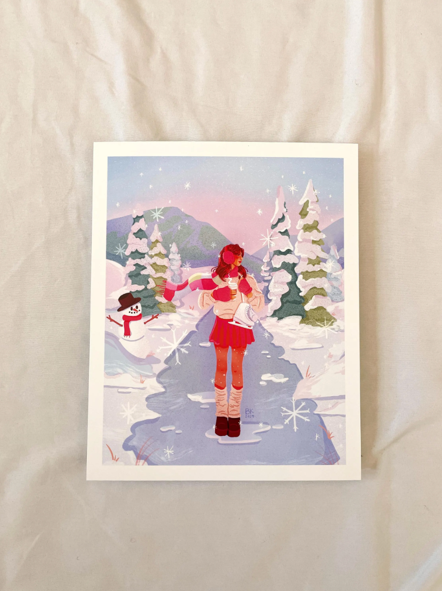 Snowy Stroll Print