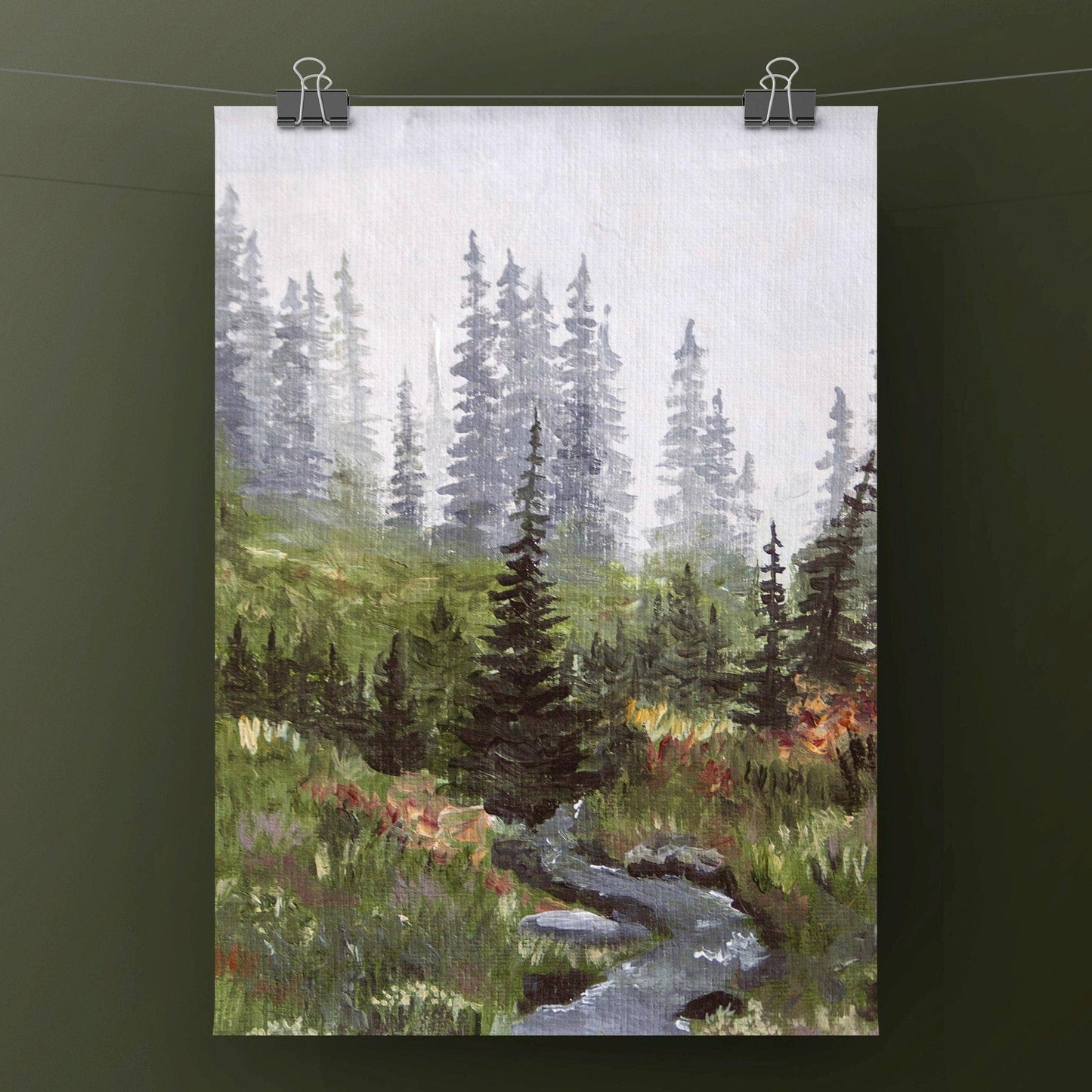 Foggy Forest Fine Art Print | Fall Forest and River