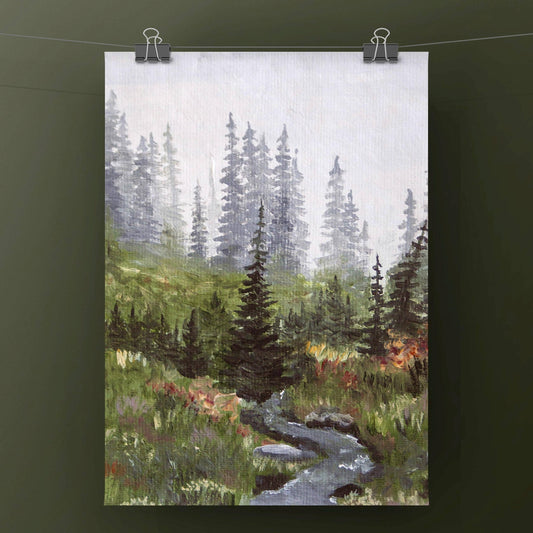 Foggy Forest Fine Art Print | Fall Forest and River