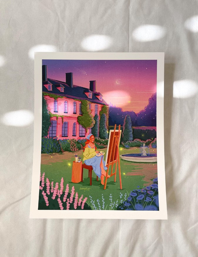 Painting in the Garden Art Print