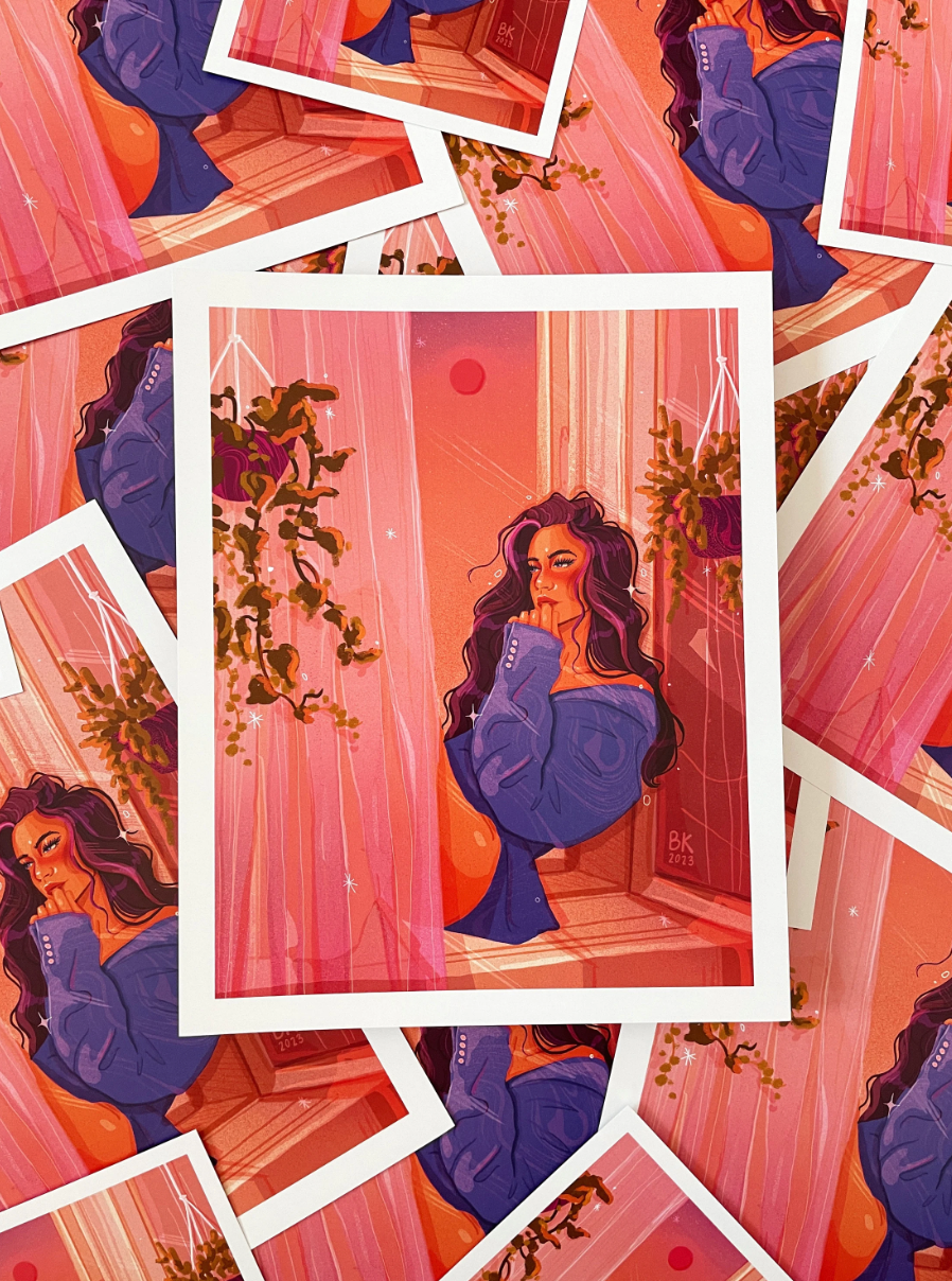 Windowsill Sunset Print