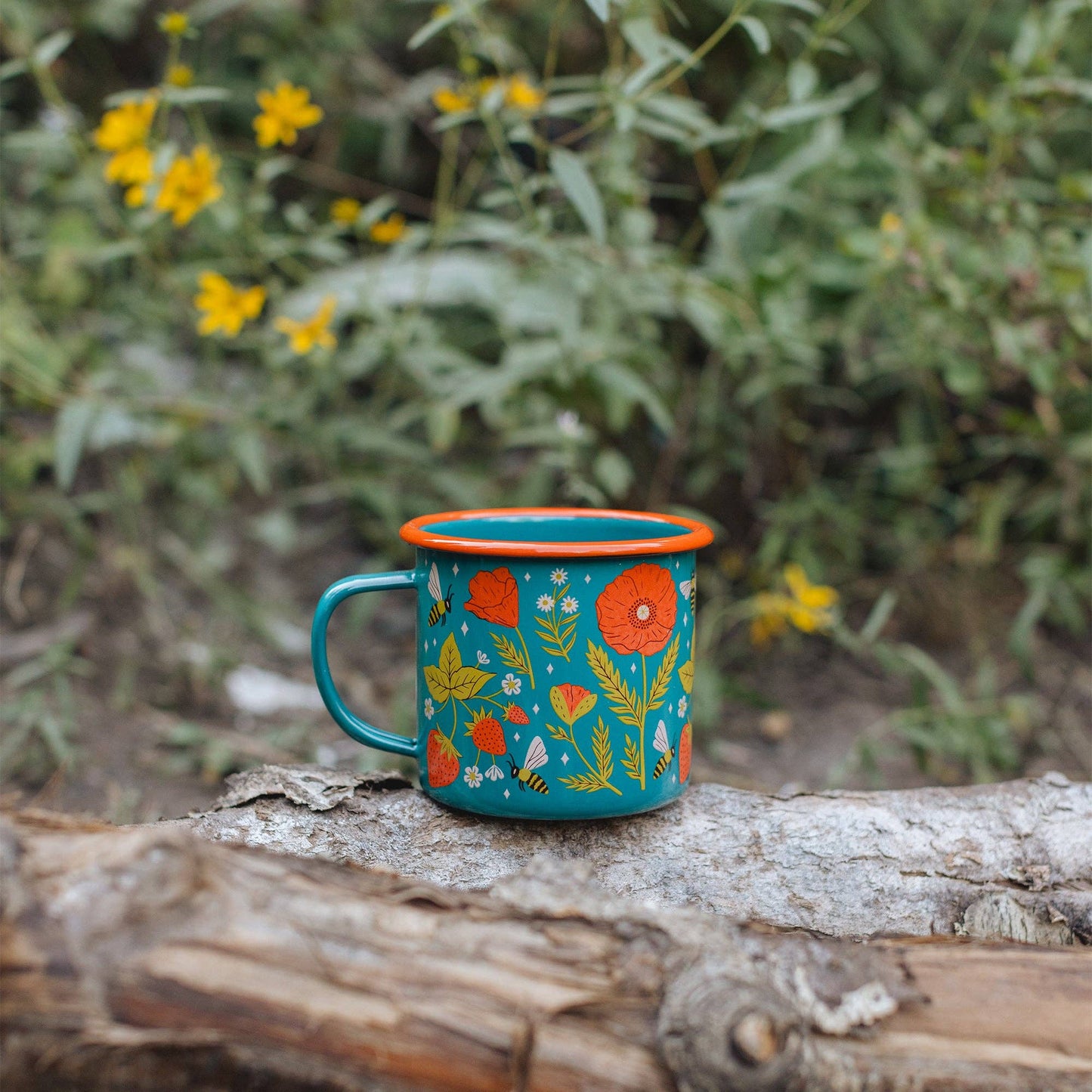 Enamel Coffee & Camp Mug - Garden Buzz Honeybee