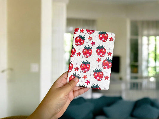 Disco Strawberries Kindle Case with Clear Back and Handle