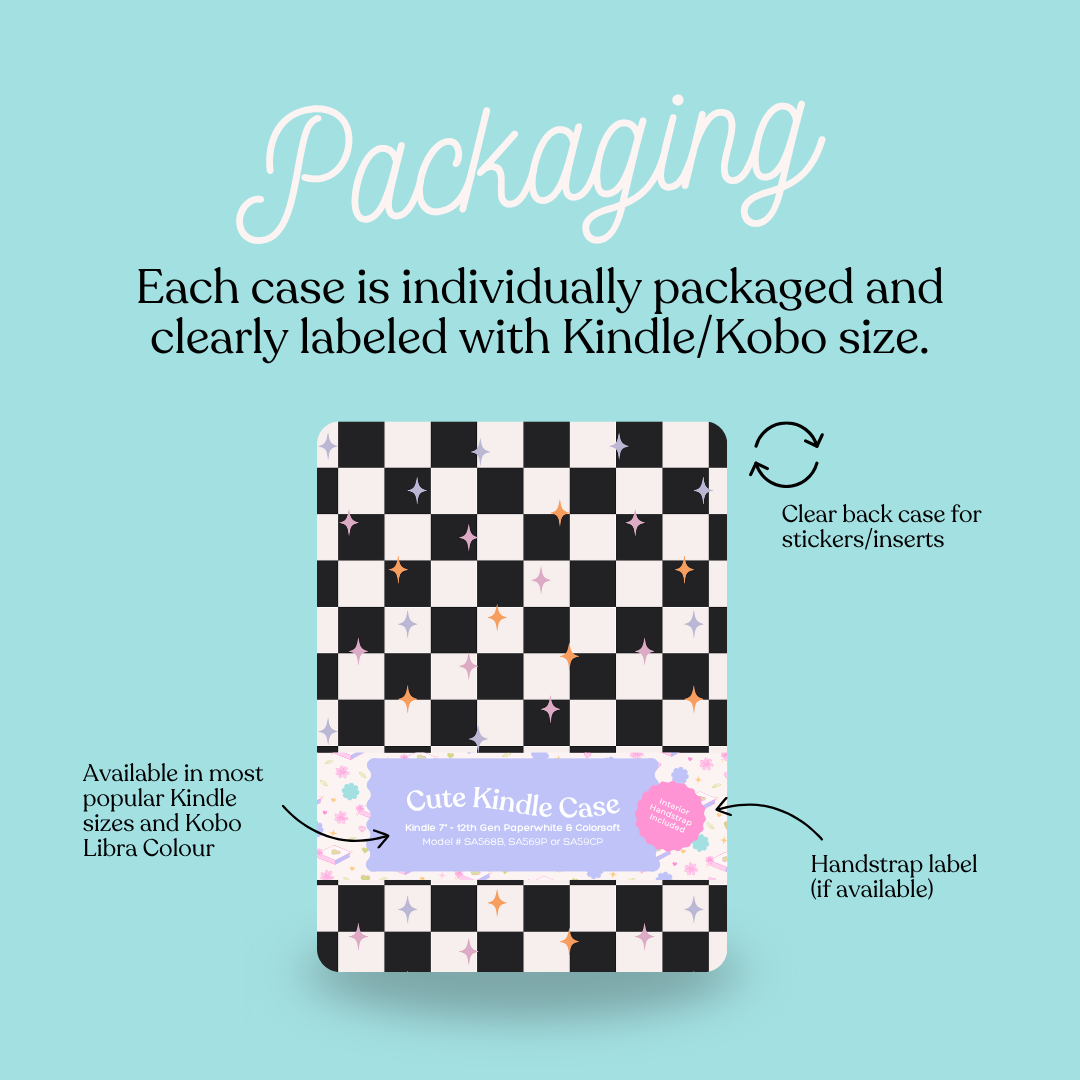 Disco Strawberries Kindle Case with Clear Back and Handle