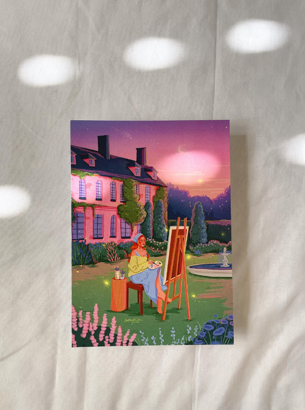 Painting in the Garden Art Print