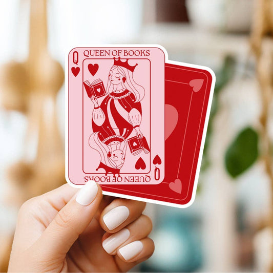 Queen of Books Playing Cards Sticker