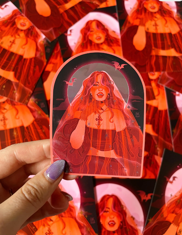 Vampire Bride Mirror Sticker