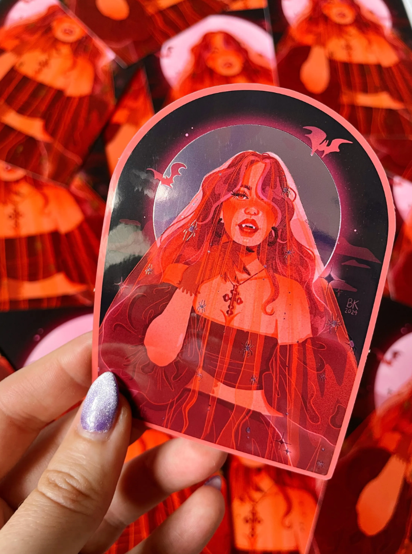 Vampire Bride Mirror Sticker