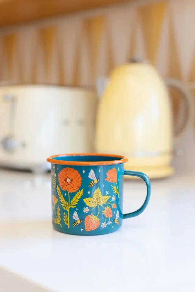 Enamel Coffee & Camp Mug - Garden Buzz Honeybee