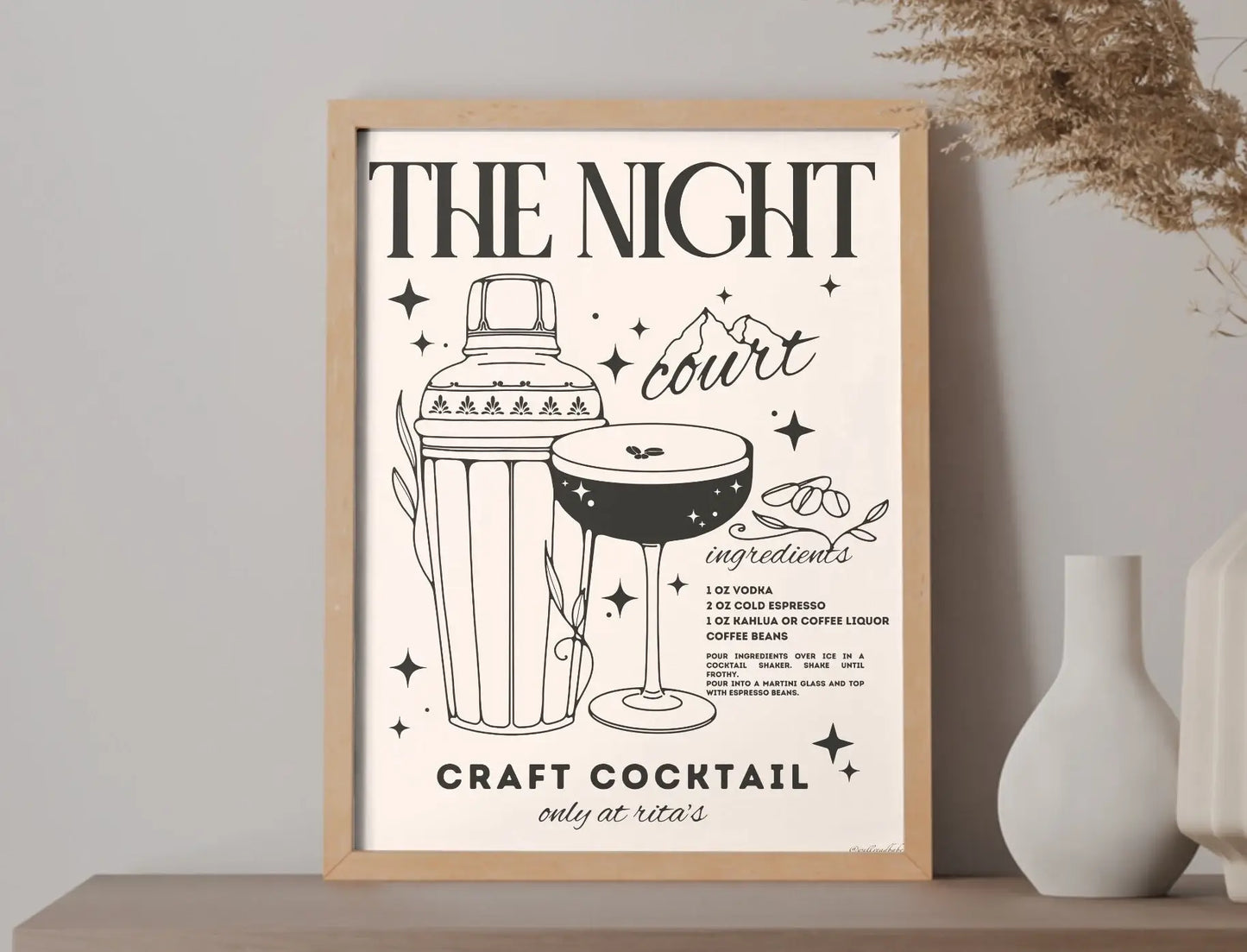 ACOTAR Night Court Espresso Martini Print