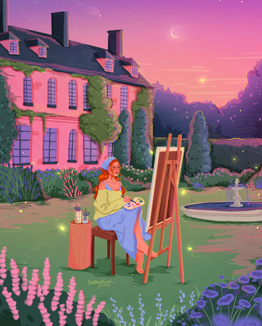 Painting in the Garden Art Print