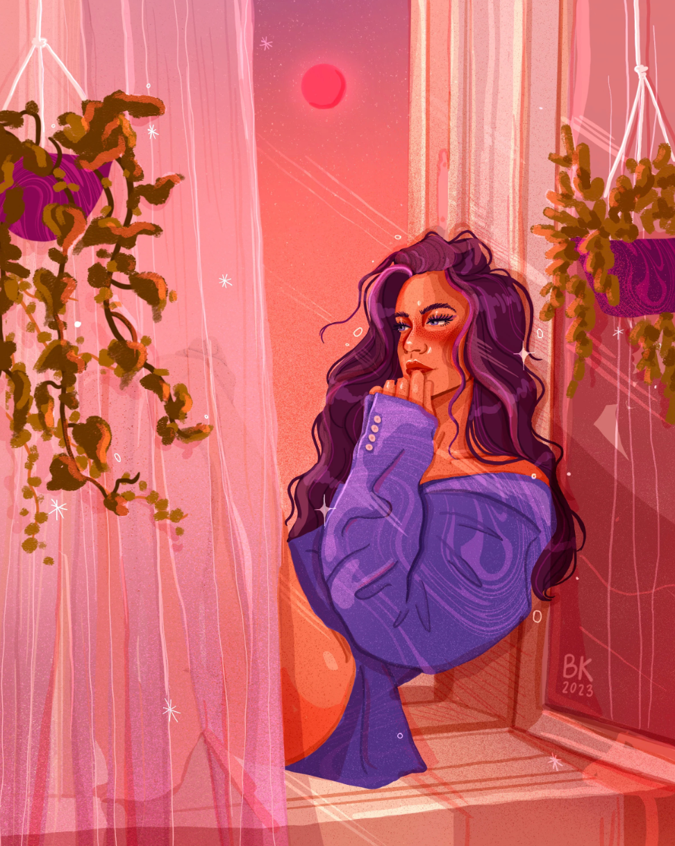 Windowsill Sunset Print